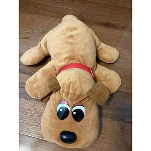 Pound Puppy 25" Light‎ Brown Dog With Red Collar
